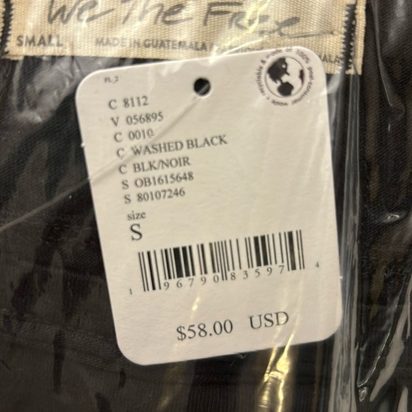 NEW! We The FREE PEOPLE Naomi Tee Short Sleeve SMALL Boxy Shirt WASHED BLACK - Picture 5 of 11